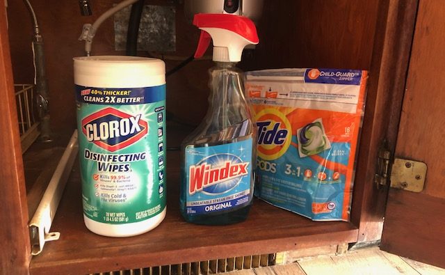 chemical cleaners under sink